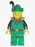 LEGO cas131a Forestman - Black, Green Hat, Black Feather, D-Basket (Set 6066)