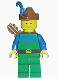 LEGO cas134a Forestman - Blue, Brown Hat, Blue Feather, Quiver (Set 6066)